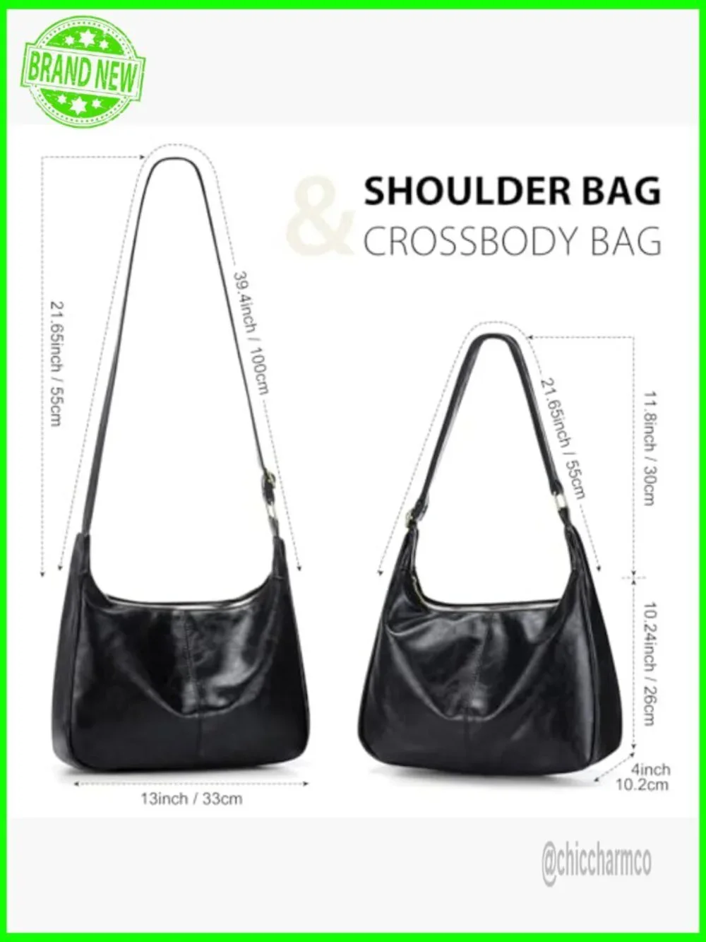 Soft Vegan Leather Hobo Bag Adjustable Strap Slouchy Purse Everyday Handbag
